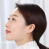 Aretes coreanos de lazo plateado con diamantes completos aretes aretes femeninos hueso de la oreja temperamento simétrico triángulo incrustado aretes de circonita