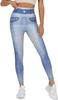 Novo Transfronteiriço Cintura Alta Elástico Elegante Jeans Casual Leggings Estampadas Calças de Yoga Xy8-43