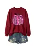 Moletom Casual Moda Confortável Plus Size Feminino Laço Rosa Abóbora Comércio Exterior Amazon Atacado Transfronteiriço