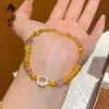Pulseira de abóbora borboleta ouro antigo de alta cor loja de ouro com joias flash nicho luxo quatro folhas