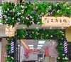 Decoración de pared de fondo anti-decoloración planta artificial pared pared de plantas verdes balcón flores falsas césped de plástico escaparate tienda decoración