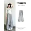 Top de tirantes gris para mujer, deslumbrante y único, hermoso conjunto casual de dos piezas de verano