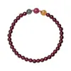 Pulseira de Cristal Garnet Vermelho Vinho Natural para Mulheres Prata S925 Ornamento de Peixe Koi Joia de Mão Leve de Nicho Presente para Namorada