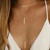 2025 Verão Europeu e Americano Colar em Barras Multicamadas Design Geométrico Corrente para Clavícula Moda Versátil Nova Joia Feminina