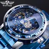 Nuevo Reloj Winner para Hombre Moda Casual Clásico Popular Corte Hueco Pedrería Mecánico Manual