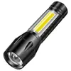 Lanterna Cob Luz Forte Liga de Alumínio Carregamento USB Mini Telescópica com Zoom 511 Logo de Presente Luz Lateral