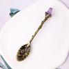 Cuchara de Piedra Bruta de Cristal Natural Cuchara Mezcladora Tallada Vintage Accesorios para Juego de Té Cuchara de Postre Artesanías de Cristal Venta al por Mayor