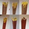 Palitos de Madeira para Asas de Frango para Uso Doméstico com Pontas de Metal, Palitos de Sândalo Vermelho, Sem Tinta, Sem Cera, Não Propensos a Mofo, Palitos Redondos de Madeira Maciça da Sorte Atacado