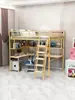 Cama Alta de Ferro Artística Camas Gêmeas Camada Única Duplex Espaço para Cama no Segundo Andar Cama Superior Mesa Inferior Cama de Nível Alto-Baixo Escada Cama Suspensa