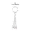 Plata pura S925 corazón de rosa borla lisa cierre OT, fresco y delicado plata lisa pulida accesorio de cierre de extremo de pulsera DIY