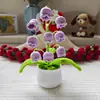 En Stock Crochet Hecho a Mano 9 Cabezas Muguete Lindo Hilo de Cuatro Hilos Planta en Maceta Decoración de Escritorio Adorno Planta Artificial en Maceta Venta al por Mayor