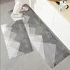 Tapete de Cozinha de Veludo Cristal Atacado Resistente a Manchas Fácil de Limpar Tapete de Entrada Conjunto Doméstico de Duas Peças Tapete para Pés Resistente ao Desgaste