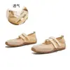 Zapatos Mary Jane de Piel Genuina para Mujer 2026 Verano Nuevo Estilo Velcro Zapatos de Ballet Casuales Versátiles Planos Zapatos de Moda Tendencia