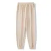 Calça de Moletom Estilo Novo Transfronteiriça para Primavera e Outono, Corte Solto, Calça Casual de Qualidade, Barra Lisa, Calça Longa de Cor Sólida, Estilo Americano para Homens