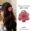 Pinza de garra morada de rosa seca para mujer, pinza para el pelo floral, nuevo modelo 2026, pasador para la parte trasera de la cabeza, pinza de tiburón, accesorio de pelo de alta gama