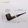 Cachimbo Seco Artesanal de Madeira Tubo de Ébano Tenão de 9mm Porta-Cigarro Reto Tubo de Madeira Sólida Fabricante Atacado