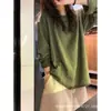 Camiseta verde de corte recto, cuello redondo y manga larga para mujer, nueva colección primavera/otoño 2026, con un estilo relajado y casual, perfecta como capa base o como un top con estilo.