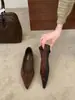 []Zapatos Mary Jane de Gamuza con Punta Fina y Tacón Oculto, Estilo Retro, Novedad Otoño 2026 para Mujer
