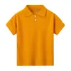 Camiseta POLO Infantil Versão Americana Transfronteiriça Cor Sólida Estilo INS Moda para Meninos e Meninas Top Casual Versátil para Meninos