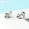 Nuevo colgante de calavera de plata S925 punk moderno personalizado para hombre, accesorios de joyería hip hop, pulsera hecha a mano DIY