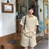 Traje de Camisa de Manga Corta de Verano para Hombres y Mujeres, Conjunto de Dos Piezas de Pantalones Cortos de Manga Corta de Alta Gama para Parejas, Traje Deportivo y de Ocio de Moda