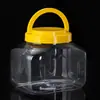 Pote Hermético de Boca Larga Grau Alimentício Pote Transparente Durável PET Espessado para Produtos Secos Frutas Secas Pistaches Embalagem Plástica Frasco Quadrado