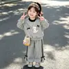 Conjunto Casual Súper Bonito para Niñas 2026 Nuevo Fresco Lindo Sudadera con Lazo y Pantalón de Chándal Conjunto Deportivo de Dos Piezas para Bebé