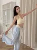 Chaleco pequeño con tirantes de dopamina para mujer con almohadillas en el pecho, sin espalda, tipo bandeau, anti-exposición, capa interior o exterior, top moderno y atractivo.
