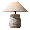 Luminária de mesa estilo wabi-sabi, cerâmica vintage, para sala de estar, quarto, decoração de casa de temporada, luminária de cabeceira criativa estilo chinês novo, luminária de mesa estilo japonês