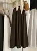 KEKEZOON pantalones culotte anchos elegantes y minimalistas para mujer, de cintura alta, adelgazantes, de corte holgado, largos, con cinturón, 8640