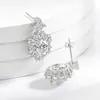 Brilho ao vivo venda quente brincos de imitação de gema colorida prata S925 brincos de tarraxa cor de ovo de pombo brincos de imitação de luxo formato de ovo Moissanite joias