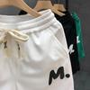 Shorts da Moda com Letras de Marca Masculinos de Verão Finos Casuais Esportivos Calças de Cinco Quartos Retas Médias Calças Largas Grandes