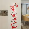 Colagem Transfronteiriça Flor Rosa Espelho Adesivos de Parede Acrílico Autoadesivos para Sala de Estar, Quarto, Fundo de TV e Decoração de Entrada