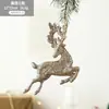 Polvo Adhesivo de Plástico Transfronterizo Colgante de Reno y Ciervo Decoraciones Navideñas Estilo Lujo Ligero Lazo