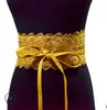 Cinto Feminino Multicor Ampla Seleção Acabamento em Renda Decoração de Cinto Feminino Cinto Largo Cincher de Cintura Europeu e Americano Em Estoque Transfronteiriço Preto
