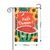 Bandera de Jardín Temática de Verano Transfronteriza Decorativa para Patio Festival Fiesta Escena Decorativa Lino Impresión Doble Cara