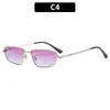 Moda Europea y Americana Nuevas Gafas de Sol Cuadradas de Marco Pequeño Unisex Estilo Callejero Gafas Lisas de Metal Tendencia