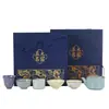 Productos Culturales y Creativos de la Ciudad Prohibida: Juego de Tetera de los Cinco Hornos Famosos, una Caja de Regalo Cerámica de Alta Gama para la Ceremonia del Té, Perfecta como Regalo para Personas Mayores o para Ocasiones de Negocios