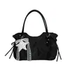 Bolso tote plisado de lunares con estampado de estrellas de nicho estilo coreano para mujer, nuevo y versátil de gran capacidad 2026 para ir al trabajo, de hombro y debajo del brazo