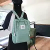 Mochila Transfronteriza, Estilo Universitario, Mochila de Lona Casual para Estudiante, Versátil, Bolso de Mano Fresco y Sencillo, Mochila de Moda con Bloques de Color