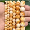 Novas Pedras Redondas de Jade Persa Dourado 6-12mm Mais Vendidas, Pedras Soltas, Materiais para Acessórios de Joias DIY Atacado