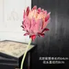 Flor artificial, tallo único, decoración para sala de estar del hogar, ramo de flores artificiales, flor de cardo nórdico aterciopelada, decoración de boda
