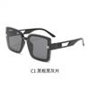 GLAZZY Box H Letter Hollow Slim 2023 Large Frame Óculos de sol Fotografia de rua europeia e americana Personalidade Óculos de sol retrô masculinos e femininos