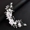 Acessórios de cabelo de noiva mais vendidos transfronteiriços, tiara de flor de pérola, pente de cabelo feito à mão, conjunto de grampos e palitos de cabelo para fotografia de viagem de casamento