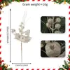 Decoraciones navideñas transfronterizas de Amazon: tallos de bayas con purpurina y árbol de Navidad Decoraciones navideñas hechas a mano con polvo de bayas