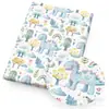 Tela impresa con dibujos animados digitales con patrones de coche, avión, elefante, tela impermeable fina de poliéster-algodón 1Yc81176
