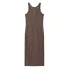 Fábrica de Ropa para Mujer Transfronteriza Venta al por Mayor 2026 Nuevo Vestido Largo sin Mangas Minimalista Retro Europeo y Americano