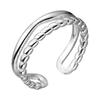 Anillo de Cadena de Doble Capa Plata de Ley 925 Coreano Simple Elegante Moda Trendy Diseño Abierto Anillo para Dedo Índice 0343L
