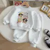 Conjunto de Sudadera de Dibujos Animados de Cachorro para Niños para Primavera y Otoño, Conjunto de Dos Piezas para Niñas con Sudadera de Cuello Redondo y Mangas Largas Estampada Linda y Pantalones Jogger