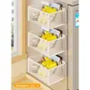 Imán de Refrigerador Estante de Almacenamiento Magnético Lateral Cesta Colgante Simple Caja de Almacenamiento Multifuncional Pared de Cocina Colgante Cesta de Metal sin Perforación